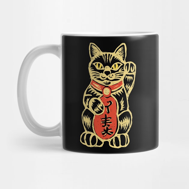 Maneki neko japanese lucky cat by craftydesigns